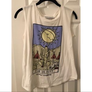 Gypsy Warrior White Graphic Tank